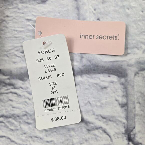 NWT Inner Secrets Mrs Claus Red Velveteen Mesh Maribou Cami size Medium Negligee - Picture 4 of 13